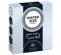 MISTER SIZE 53mm Ultra-Sensitive Condoms for Men - Extra Thin, Extra fine, Extra lube/Made from 100% Natural Rubber Latex in Your Size XS - S/Real Feel Pack of 3