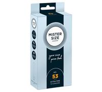 MISTER SIZE 53mm Ultra-Sensitive Condoms for Men - Extra Thin, Extra fine/Made from 100% Natural Rubber Latex in Your Size XS - S/Real Feel Pack of 10