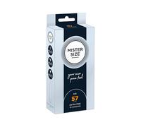 MISTER SIZE 57 (L) Condoms - Extra Thin Natural Latex - 10 Pack | Extra thin latex condoms, natural feel, extra lubricated, individually sized fit, dermatologically tested, vegan