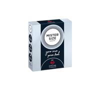 MISTER SIZE 60 (XL) Condoms, Extra Thin Natural Latex, 3 Pack | Ultra soft feel, extra lubricated, dermatologically tested, natural rubber latex, easy to roll on, vegan friendly