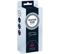 MISTER SIZE 60mm Ultra-Sensitive Condoms for Men - Extra Thin, Extra fine, Extra lube/Made from 100% Natural Rubber Latex in Your Size L - XL/Real Feel Pack of 10
