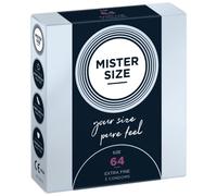 MISTER SIZE 64mm Ultra-Sensitive Condoms for Men - Extra Thin, Extra fine, Extra lube/Made from 100% Natural Rubber Latex in Your Size XXL/Real Feel Pack of 3