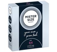 MISTER SIZE 64mm Ultra-Sensitive Condoms for Men - Extra Thin, Extra fine, Extra lube/Made from 100% Natural Rubber Latex in Your Size XXL/Real Feel Pack of 3