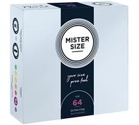 MISTER SIZE 64mm Ultra-Sensitive Condoms for Men - Extra Thin, Extra fine, Extra lube/Made from 100% Natural Rubber Latex in Your Size XXL/Real Feel Pack of 36