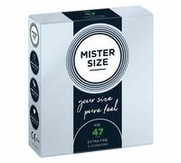 Mister Size condoms 47 mm width Small Transparent Natural Feel condoms Box 3