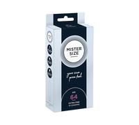 MISTER SIZE Condoms, Extra Thin Natural Latex, 64 mm (2XL), 10 Pack | individually sized fit, ultra-thin 0.05 mm latex, extra lubricated, dermatologically tested, vegan, reduced latex odour