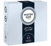 MISTER SIZE Condoms - Extra Thin & Ultra Soft - Natural Feel - Extra Lubricated - Perfect Fit - Natural Rubber Latex - Maximum Safety - 36 Pack, 64 mm