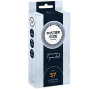MISTER SIZE Condoms - Extra Thin & Ultra Soft - Natural Feel - Extra Lubricated - Perfect Fit - Natural Rubber Latex - Maximum Safety - 10 Pack, 57 mm