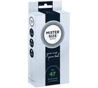 MISTER SIZE Condoms - Extra Thin & Ultra Soft - Natural Feel - Extra Lubricated - Perfect Fit - Natural Rubber Latex - Maximum Safety - 10 Pack, 47 mm