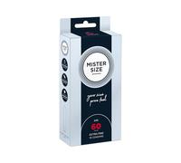 MISTER SIZE Condoms - Extra Thin & Ultra Soft - Natural Feel - Extra Lubricated - Perfect Fit - Natural Rubber Latex - Maximum Safety - 10 Pack, 60 mm