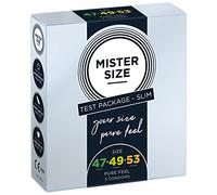 MISTER SIZE Condoms Trial Pack - Slim Package - 3 Pack (47-49 - 53 mm) / Realistic & Very Delicate Condoms/Extra Thin & Extra Fine Condoms / 100% Natural Rubber Latex/Natural Feel