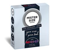 MISTER SIZE Condoms Trial Pack - Wide Package - 3 Pack (60-64-69 mm) / Realistic & Very Delicate Condoms/Extra Thin & Extra Fine Condoms / 100% Natural Rubber Latex/Natural Feel