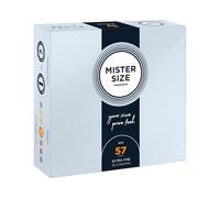 MISTER SIZE Extra Thin Condoms, Natural Feel, 57 mm, 36 Pack | extra lubricated, ultra soft, natural rubber latex, vegan formula, dermatologically tested, low latex odour, easy to roll on