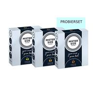 MISTER SIZE - Pure Feel Condoms (Ultra Thin and extra lubricated) - 100% Natural Rubber Latex in your Individual Size (49 - 53 - 57 mm, 9 Pieces)