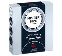 MISTER SIZE - Pure Feel: Feelgood Condoms Sensitive Contraception (Ultra Thin and Extra Lubricated) - 100% Natural Rubber Latex in Your Individual Size (XS - XXL) (60mm, 3 Pieces (Pack of 1))