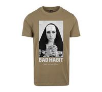 Mister Tee Bad Habit Tee Men's T-Shirt with Photo Print for Men, Regular Fit, Cotton, Sizes XS - 5XL, Olive, XXL