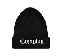 Mister Tee Compton Heavy Knit Beanie hat, Black, One Size