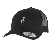 Mister Tee Crossed Fingers Handsign Retro Trucker Cap