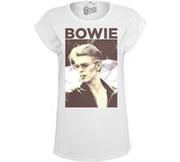 Mister Tee Damen Ladies David Bowie T-Shirts, White, L