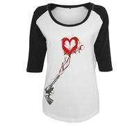 Mister Tee Damen Ladies Pistol Heart Raglan Tee