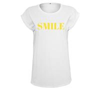 Mister Tee Damen Ladies Smile Tee T-Shirt, White, XS