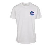 Mister Tee Herren NASA Logo Embroidery T-Shirt, White, S