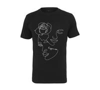 Mister Tee Ladies One Line Rose Tee T-Shirt Female Art Happiness Woman Black New