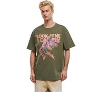 Mister Tee Look Oversize Tee, Olive, XXL