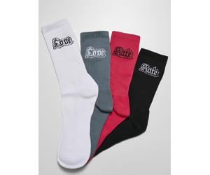 Mister Tee Love Hate Socks 4-Pack Multicolor
