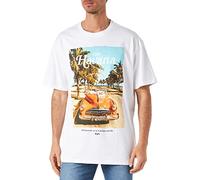 Mister Tee Men's Havana Vibe Oversize Tee T-Shirt, White, L