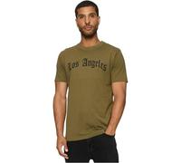 Mister Tee Men's Los Angeles Wording Tee, Olive, XS