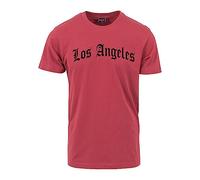 Mister Tee Men's Los Angeles Wording Tee T-Shirt, Ruby, L