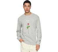 Mister Tee Men's Lost Youth Rose Crewneck Sweatshirt, Grey,