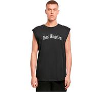Mister Tee Men's Mt3454-los Angeles Wording Sleeveless Tee T-Shirt, Black, S