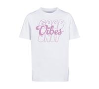 Mister Tee Men's Mtk289-good Vibes Only Wording Tee T-Shirt, White, 158-164