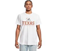 Mister Tee Men's T-Shirt Texas Long Horn Helmet Graphic Print Tee White M