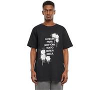 Mister Tee Men's Mt3069-City Roses Tee T-Shirts, Black, S Große Größen Extra Tall