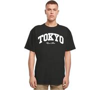 MT Upscale Men's Mister Upscale Tokyo College Oversize Tee T-Shirt, 100% Cotton, Black, S