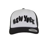 Mister Tee Mt3537-bubbly Ny Foam Trucker Cap Baseball, Black/White/Black, One Size