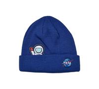 Mister Tee NASA Embroidery Beanie Kids hat, Royal, S/M