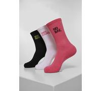Mister Tee Socks Girl Gang Socks 3-Pack Pink/White/Black
