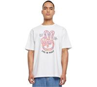 Mister Tee Unisex Live in Peace Oversize Tee, White, L