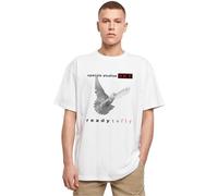 MT Upscale Mister Upscale Unisex T-Shirt Ready to Fly Oversize Tee, 100% Cotton, White, L