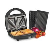Misterchef 3 In 1 Sandwich Toaster, Panini Press & Waffle Maker With Removable Plates, Dishwasher Safe