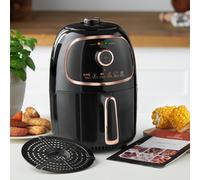 MisterChef® Air Fryer, VORTX Frying Technology, 30 Minute Timer and Adjustable Temperature Control for Healthy Oil Free or Low Fat Cooking, 1000 W, 2.0 Litre, Black - Free Recipe Book Enclosed