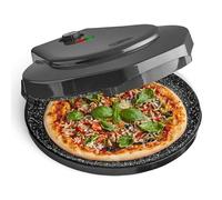 MisterChef Ceramic Pizza Maker 1450W 12 Inch Non-Stick Plates, Black
