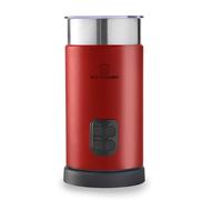 MisterChef Large 500W Automatic Milk Frother & Warmer - 4 Modes Hot & Cold Milk Frothing - 300ml Heating / 150ml Frothing Capacity - Silent Operation - Extra Whisks - Chrome Red