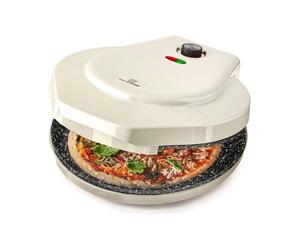 MisterChef Pizza Maker 1450W Ceramic Plates, 12 Inch / 30cm, 2,3 Metal, Free Recipe Book, Cream