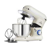 MisterChef PRO Electric Kitchen Food Stand Mixer, Big Bowl, Eggbeater, Dough Hook & Stainless Steel Whisk 5.5L Stainless Steel Bowl, Cream