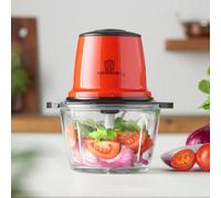 Misterchef Red Mini Chopper Mini Food Processor 3 Bi-Level Blades - Energy Saver 200W With Turbo - 1.5L Food Capacity Glass Bowl